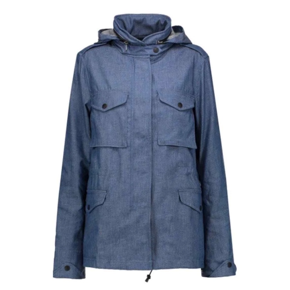 Rag & Bone Blue Military Field Jacket with Hood